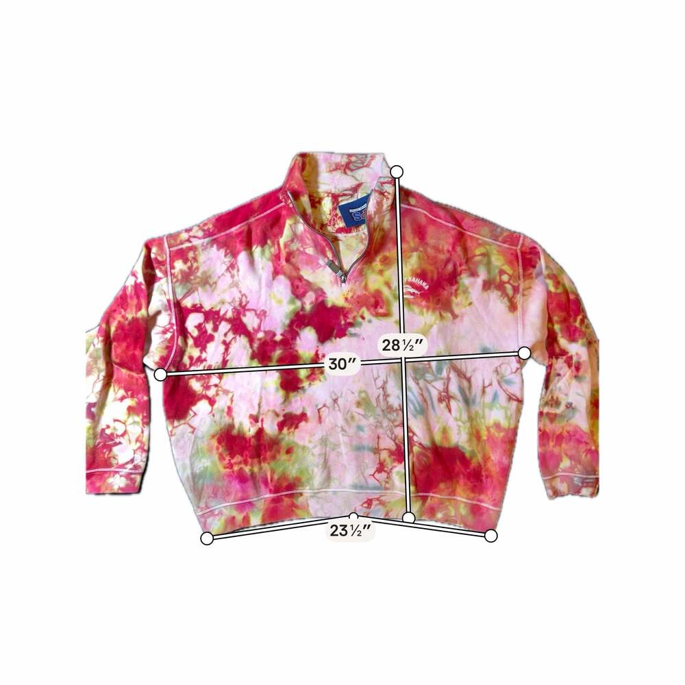 Tommy Bahama Custom Ice-Dyed Tie Dye 1/4 Zip Sweatshirt Pullover - Picture 5 of 10